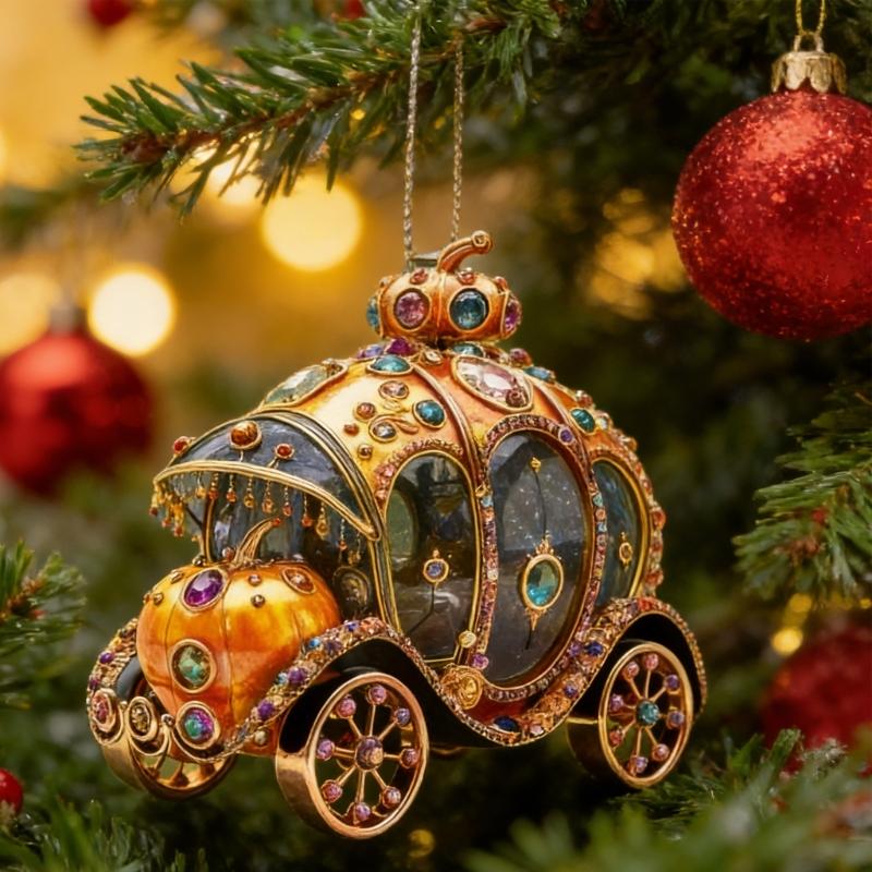 Enchanting Cinderellas Pumpkin Carriages Auto Interior Hanging Ornament Crafted from Acrylic for Gift Giving on Various Holidays