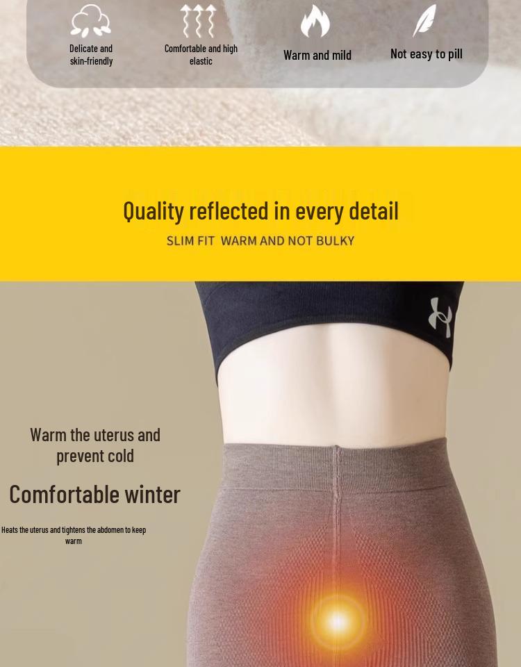 Women's Fleece-Lined Vertical Stripe Leggings – Thickened, Slimming, and Warm Cotton Stirrup Tights for Autumn and Winter.