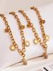 Oumeka 18k Gold-Plated Stainless Steel Jewelry Set: Versatile Pendant, Necklace, and Bracelet.