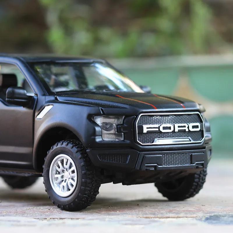Νέο 1:32 Ford Raptor F150 Pickup όχημα εκτός δρόμου από χυτό μεταλλικό κράμα Μοντέλο αυτοκινήτου Ηχητικό φως Συλλογή τραβήγματος πίσω Παιδικά παιχνίδια Δώρα A188