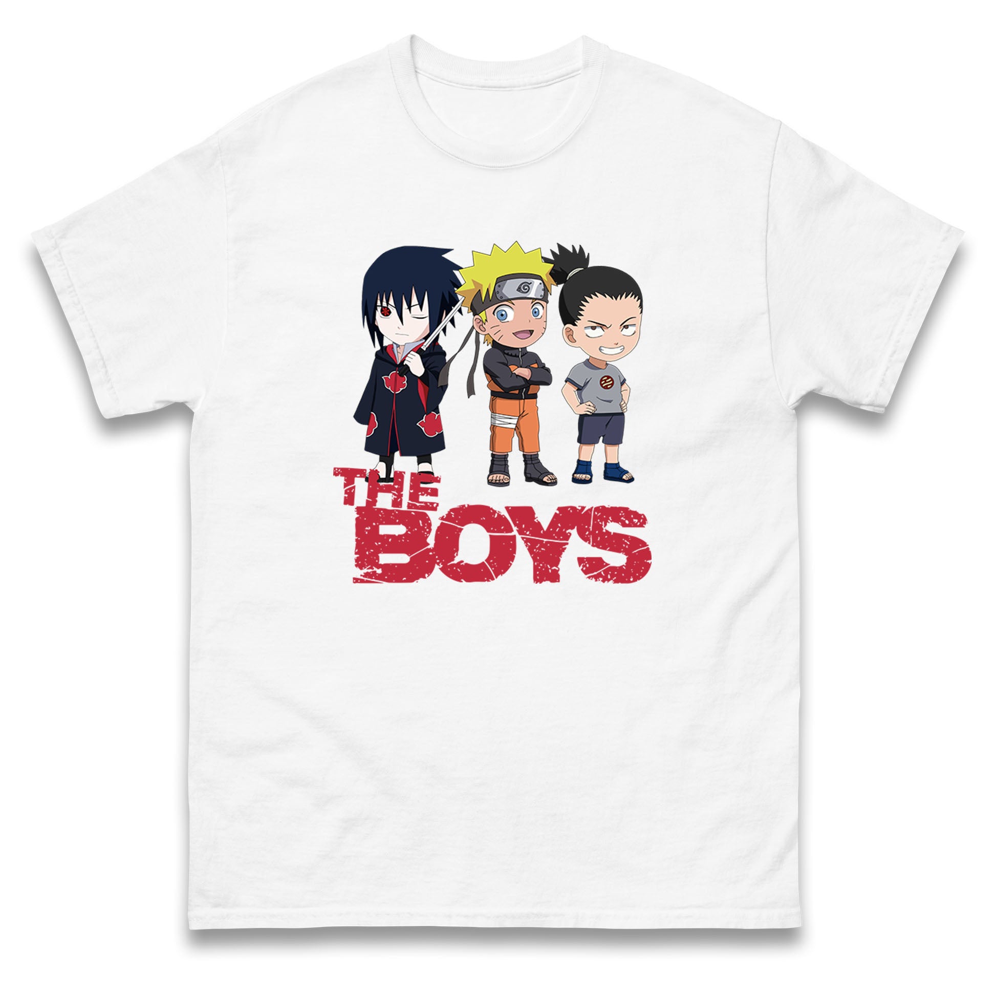 Naruto Shippuden The Boys Chibi Characters Mens T Shirt Womens Tops Tees 2XL