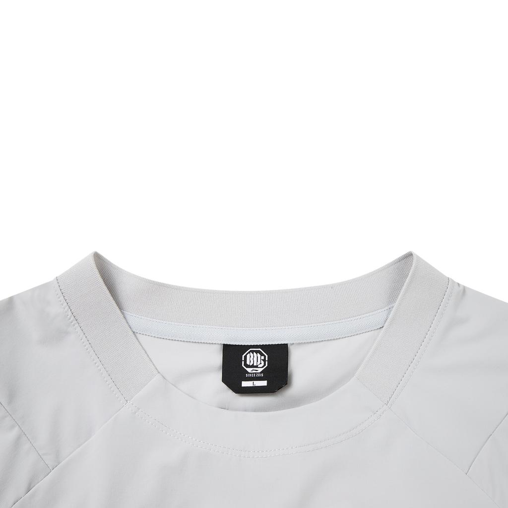 Li Ning X 1807 Collaboration Badfive Casual Breathable Loose Sports Fashion Round Neck Woven Short Sleeve T-Shirt Men Tops Gray AAFV013-1