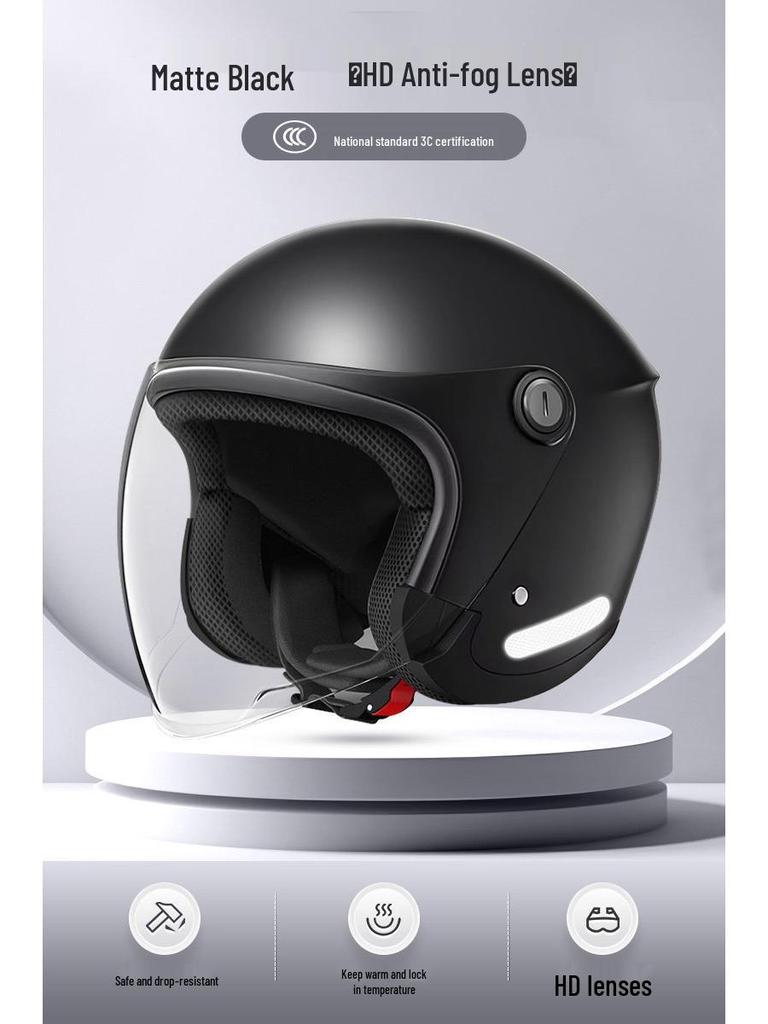 3C Certified All-Season Half Helmet for Electric Scooters, Unisex, Autumn/Winter Warmth, Safety Helmet