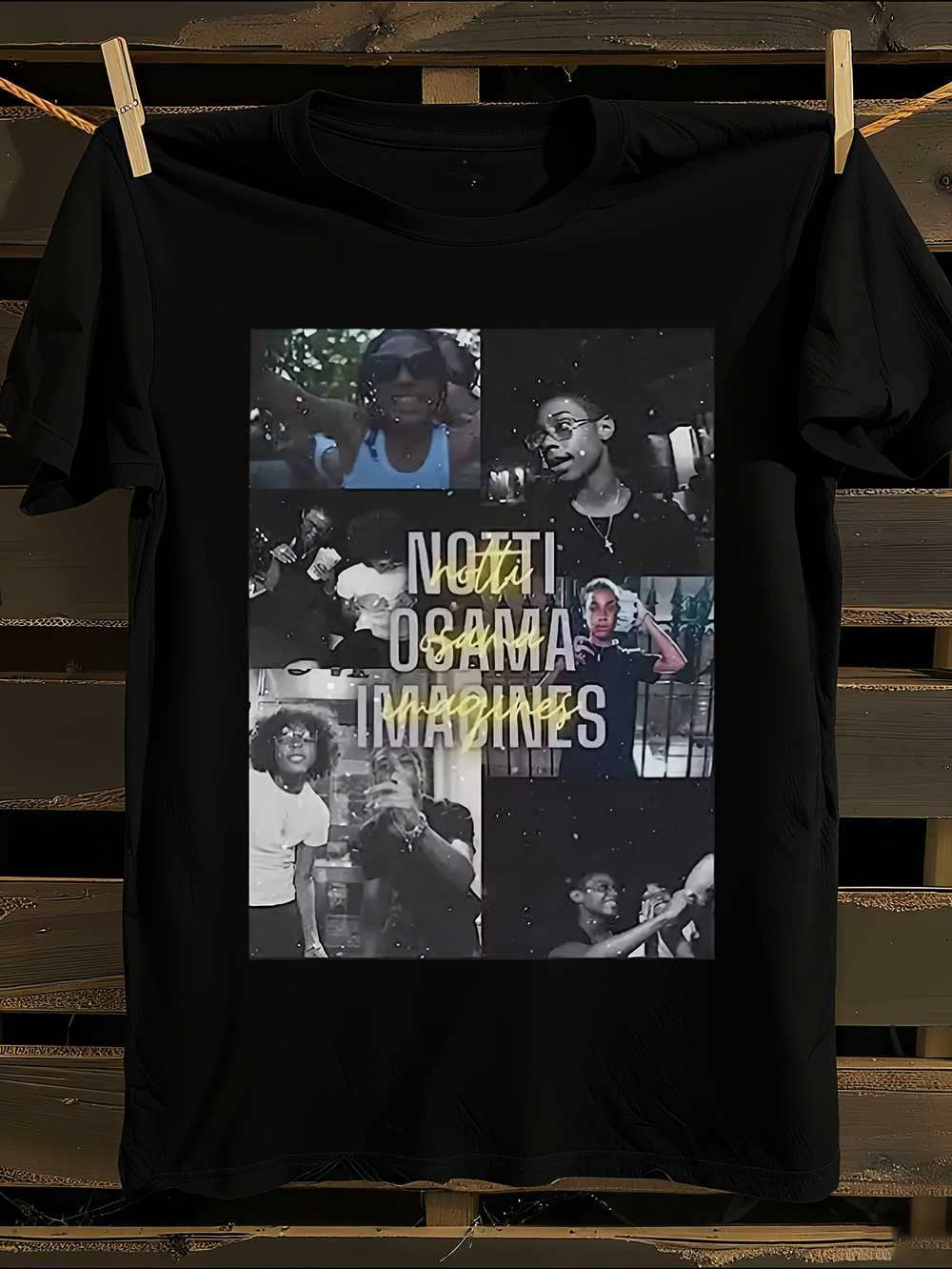 

Notti Rap Osama T-Shirt Mens Tshirt Womens Tshirts with Letters Print Short Sleeves T-Shirt Casual Street Tee Shirt Top S