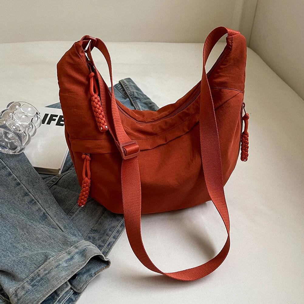 Women Stylish Dumpling Bag Multi-pockets Hobo Sling Bag Large Capacity Fashion Shoulder Bag Adjustable Strap Outdoor Travel Bag