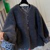 Women's Leopard Print Leather and Fur Coat - 2025 Autumn/Winter, Warm, Stylish, Loose Fit, Plus Velvet, Thick.
