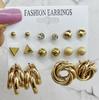 French Retro Pearl Circle Stud Earring Set - 6 Pieces for Women