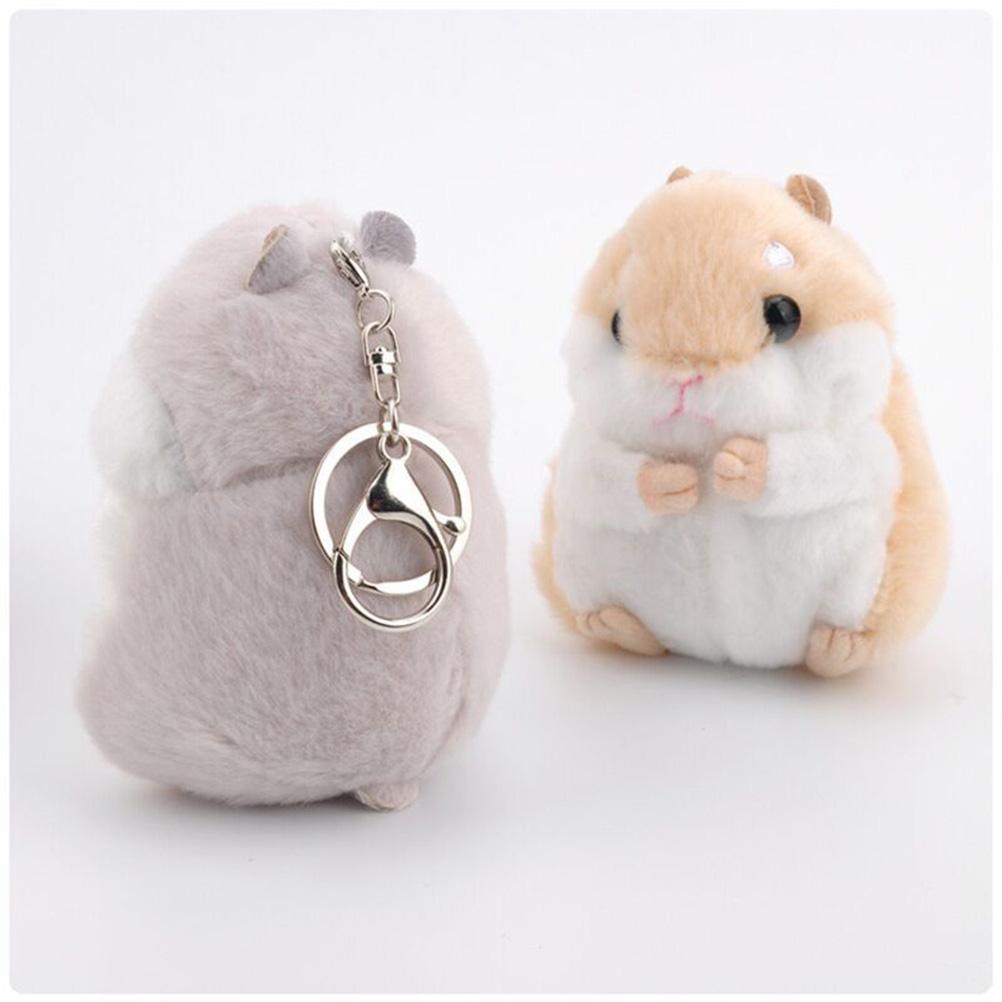 Cute Plush Hamster Doll Keychain Stuffed Animals Keyring Charm Handbag Pendant