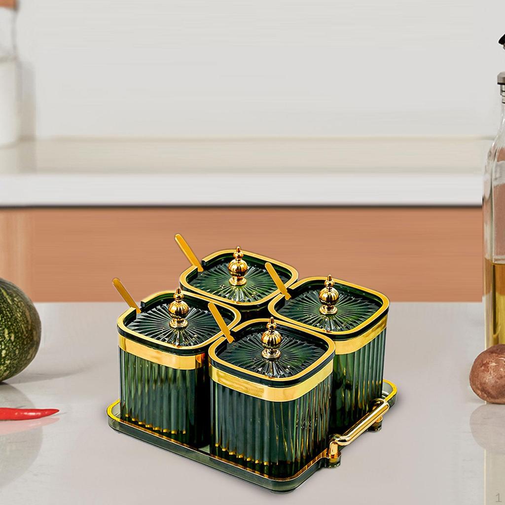 Divided Dried Fruit Plates Multifunctional with Lid and Spoon Snack Storage Holder for Office Living