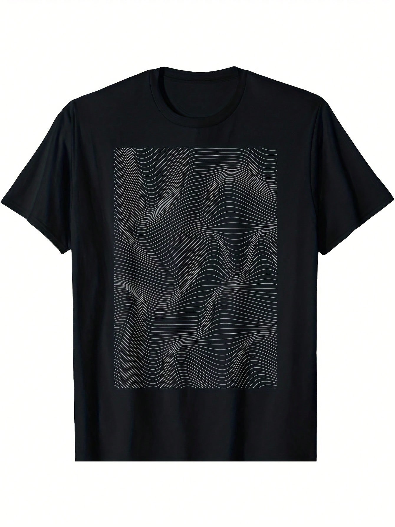 Wavy Lines Design Pattern Cool Modern Art T-Shirt S разноцветный