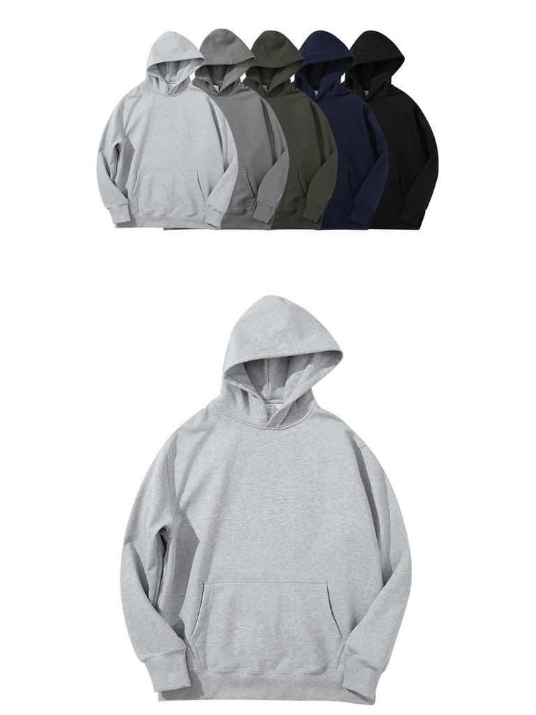Unisex Heavyweight Carbon Brushed Fleece Hoodie - Warm, Loose Casual Wear for Autumn/Winter