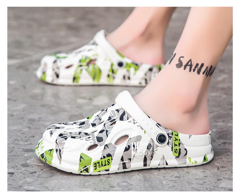 Fashion Plus size 38-49 Men's  White Sandals Slippers Summer Outdoor Beach Shoes Thick Soles Non-slip Garden Shoes Eva Soft Clogs
