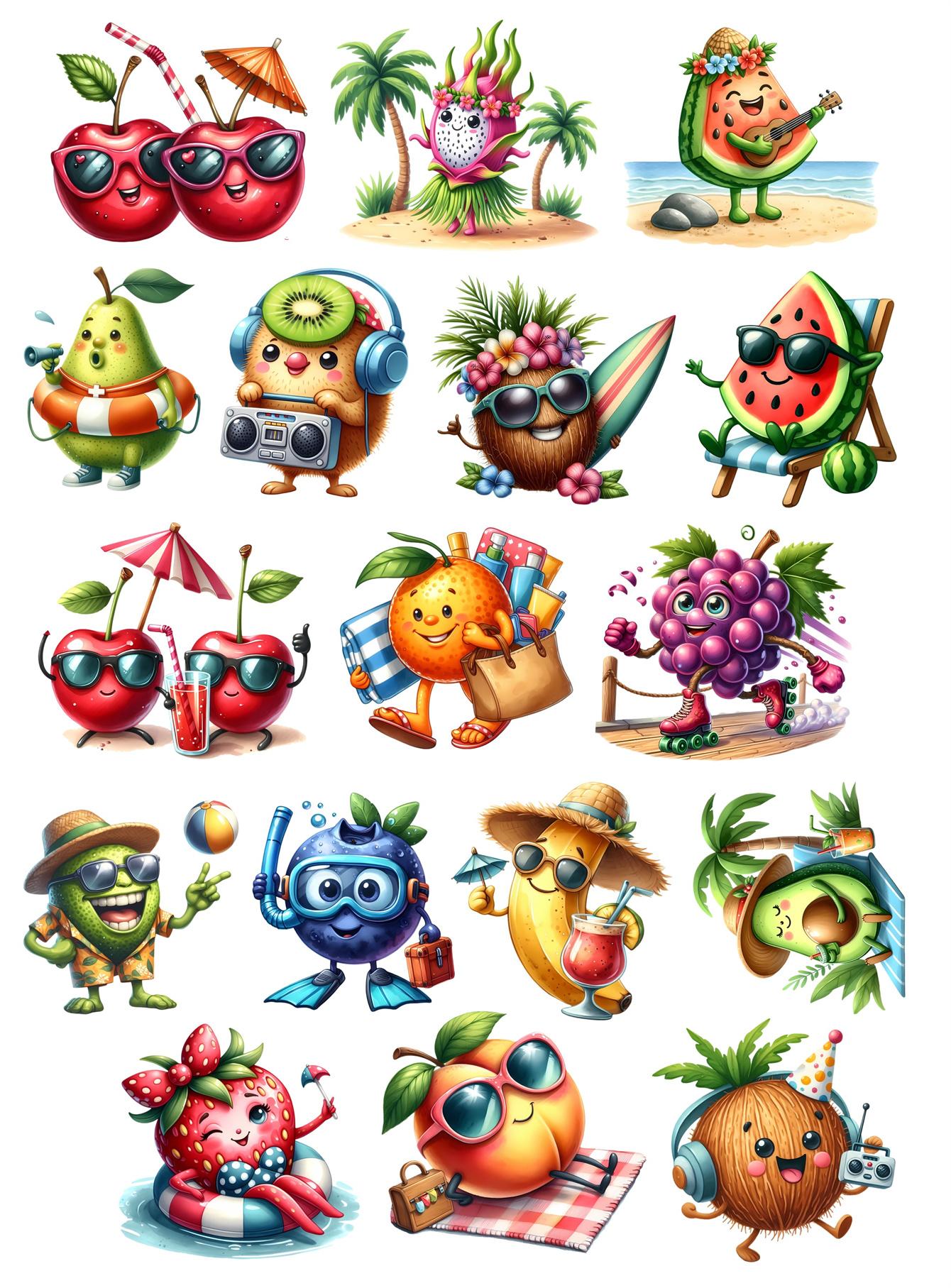 

17pcs Cute and Fun Tropical Fruits Daily Stickers/Scrapbooking Stickers /Decorative Sticker /DIY Craft Photo Albums stationery білий