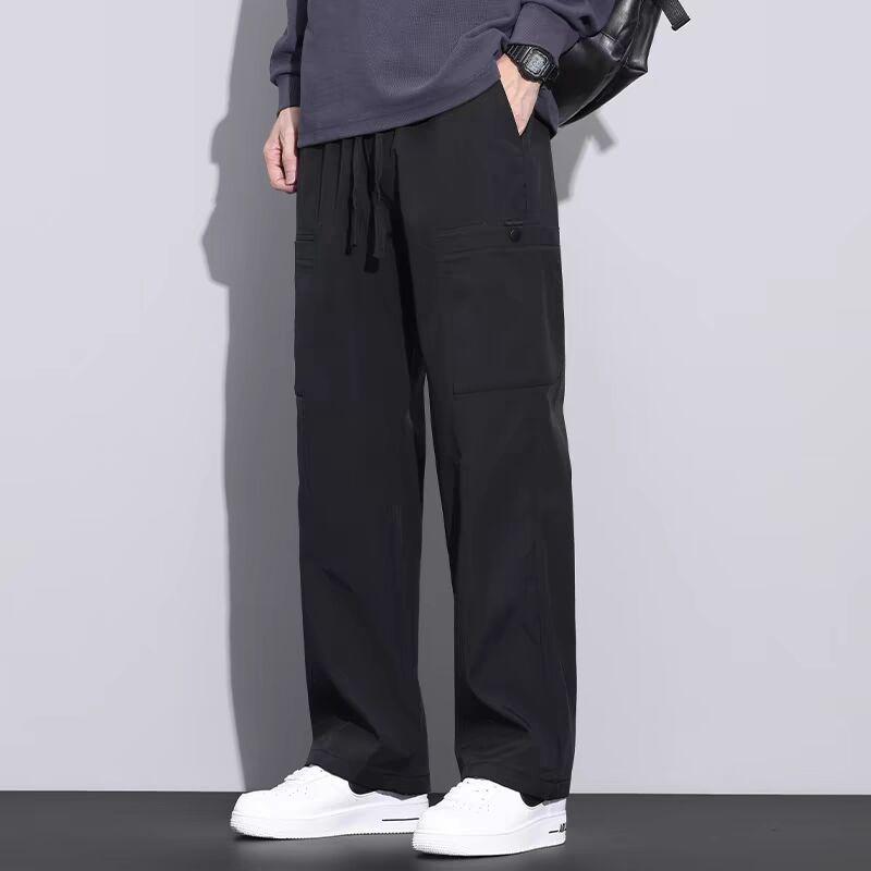 Army Green Overalls Men's Multi-pocket Spring Pants Men's Retro Straight-leg Pants