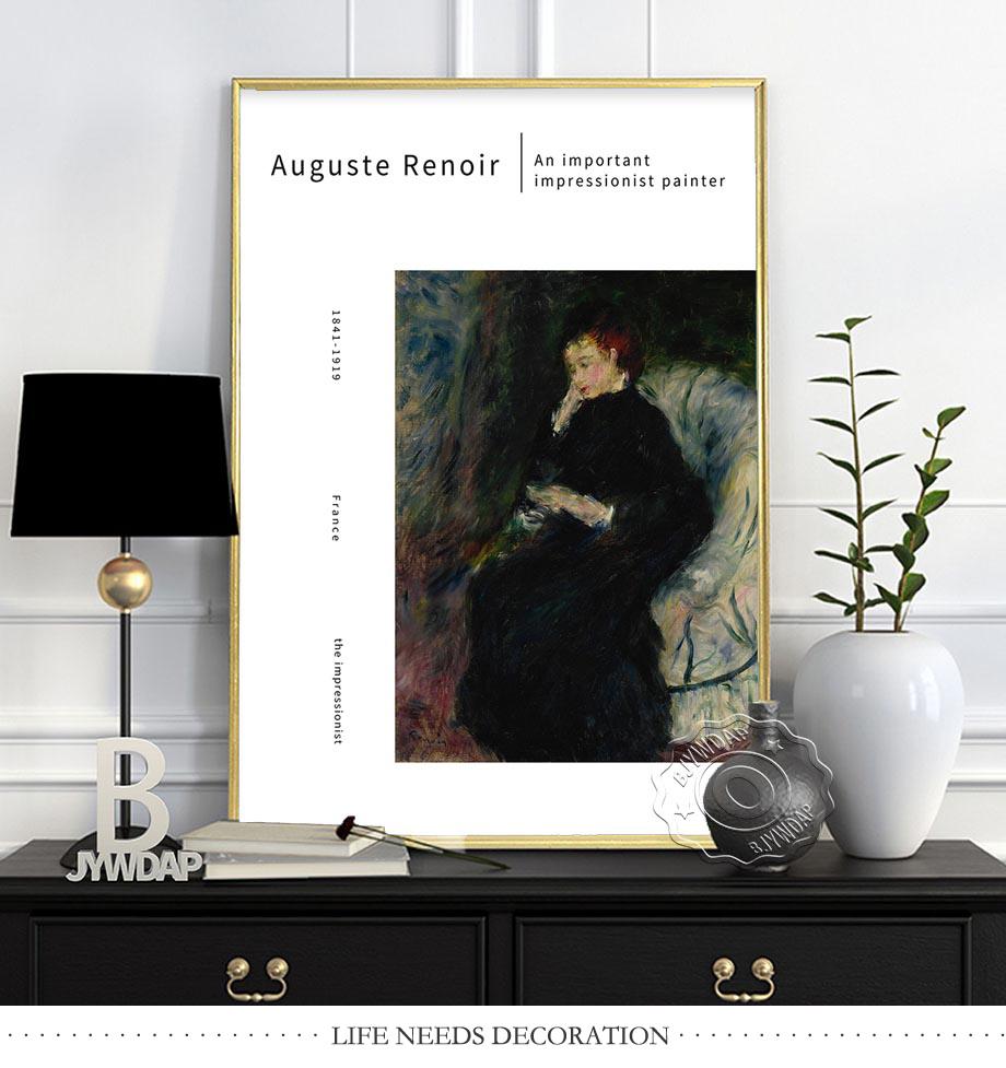 France Pierre-Auguste Renoir Canvas Painting, Auguste Renoir Impressionism Exhibition Museum Poster, Vintage Oil Paint Home Decor No Frame