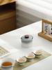 Outdoor Portable Ceramic Tea Set: One Pot, Three Cups, Gradient Grey Glaze for Travel and Business Trips