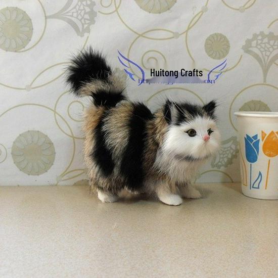 Kitten Simulation Animal Set: Four Sets of Five Cat Ornaments for Home Décor