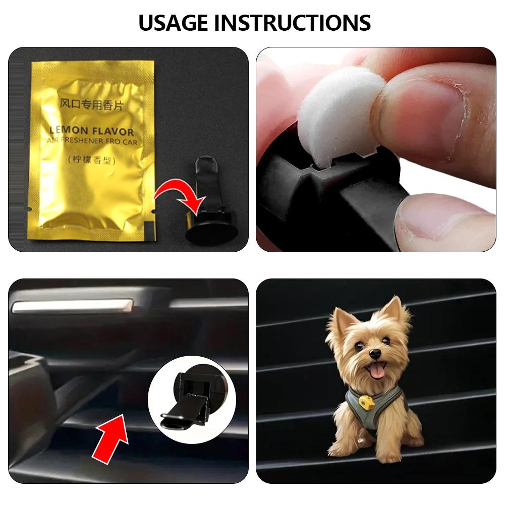 Cartoon Car Air Freshener Diffuser 2D Cat Dog Outlet Vent Perfume Clips Air Outlet Aroma Diffuser Ventilation Car Decoration