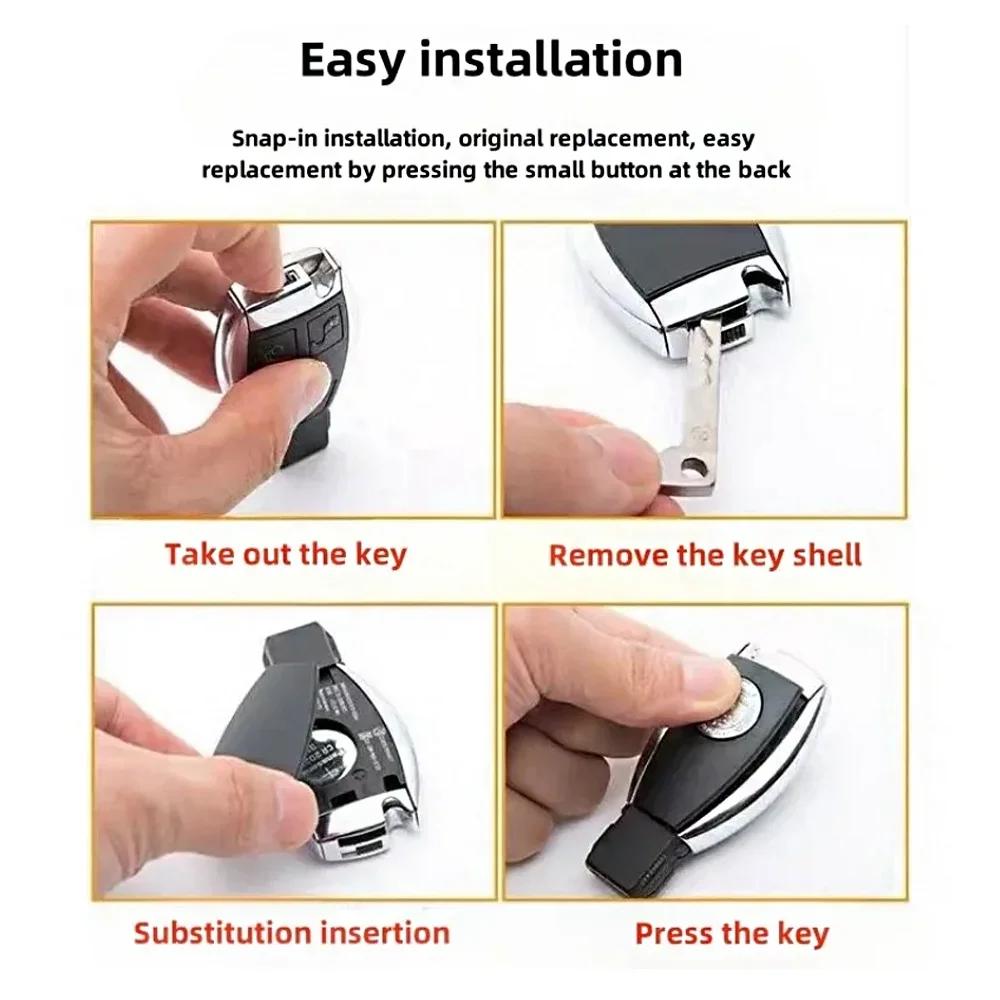 Car Key Remote Accessories Key Case Shell Protective Cover Refit Sticker For Mercedes Benz W204 W205 W211 W212 AMG Smart Fortwo ZSY5