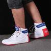 Boxing shoes men's large size wrestling fighting Sanda squat training shoes fighting match high top wear-resistant sports shoes