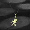 Kinitial Stainless Steel Tiny Monkey Necklace Animal Pendant Spirit Totem Necklaces For Charm Women Birthday Party Chain Jewelry