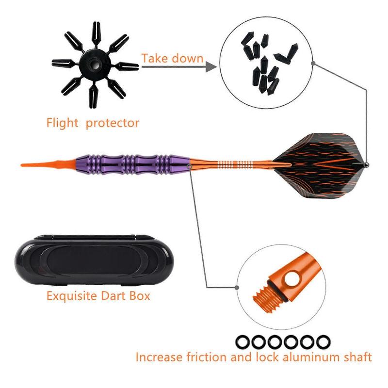 1 Set Professionelles Softtip-Dartset 20g Soft Elektronische Darts Nadelset mit Tragetasche für Indoor-Dartscheibenspiel