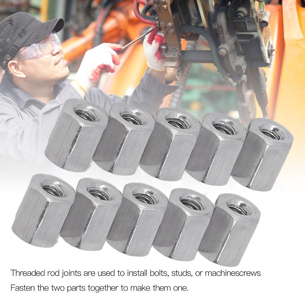 20pcs Fully Threaded Hex Coupling Nut Fully Threaded Coupling Nut Machine Installation