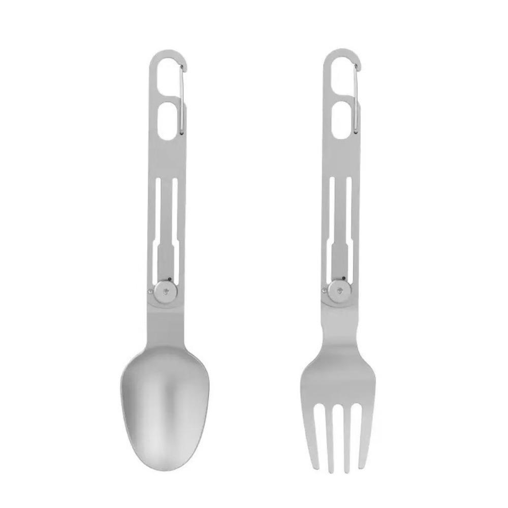 Reusable Folding Fork and Spoon Stainless Steel Travel Folding Spoon Camping Utensils  Camping Trip