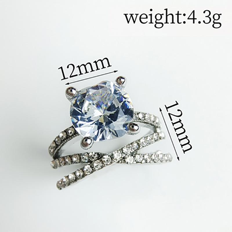 Jewelry Eight Hearts Eight Arrows Double Layer Winding Round Diamond Ring Simple Cross Creative Ring