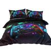 Set Letto 3 Pezzi Nenon Game Joystick Set Copripiumino/Trapunta Retro Gamer Set Copripiumino Esagono Geometrico Digitale