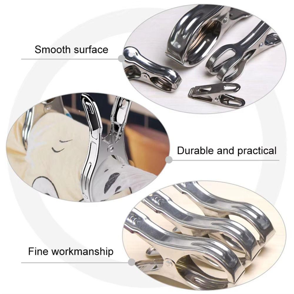 Heavy Duty Clothes Pins Reusable Stainless Steel Clips Beach Towel Clips  Home Storage