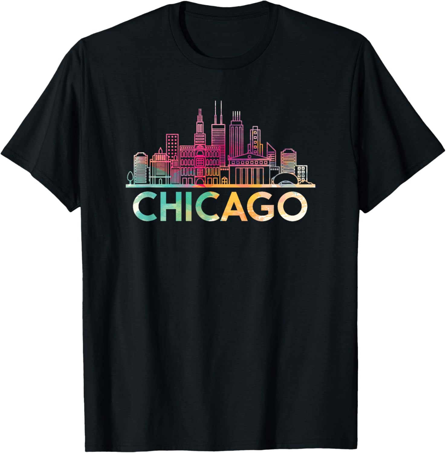 Chicago Illinois Skyline Shirt City Souvenir Tee Women Girls T-Shirt S