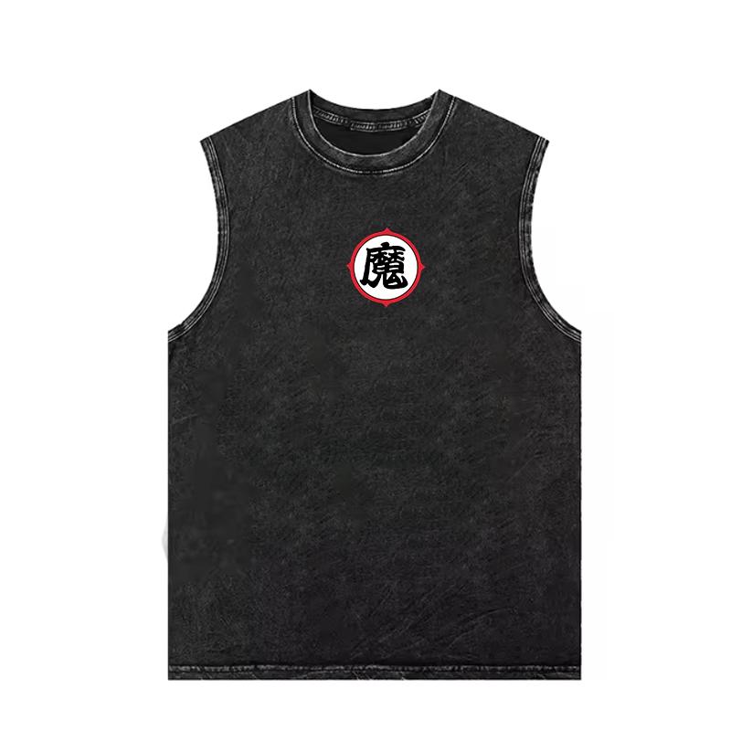Dragon Ball Men's Sleeveless Shirt Anime Printed Vintage Washed Vest Gym T Shirts Y2k Clothes Oversized Woman's Tank Tops
