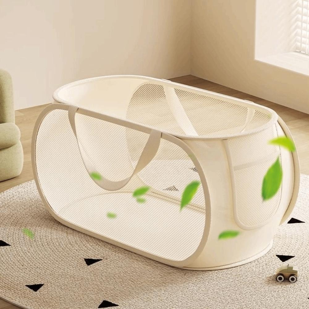 with Handle Doll Storage Basket Sub Block Design Stuffed Toys Organizer  Household Use