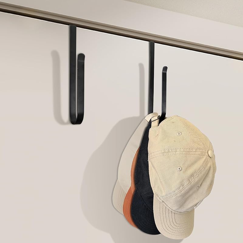 2PCS Hat Organizer for Baseball Caps,Over The Door Hat Rack Metals Hat Storage Hat Holder Storage Organizer,Hat Hooks Space Saving for Door Closet 2 чёрный