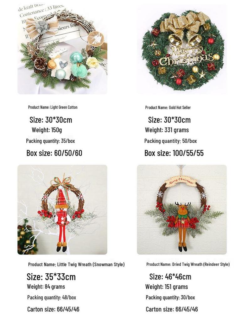 Love of the Harbor Christmas Rattan Wreath for Window or Door Display