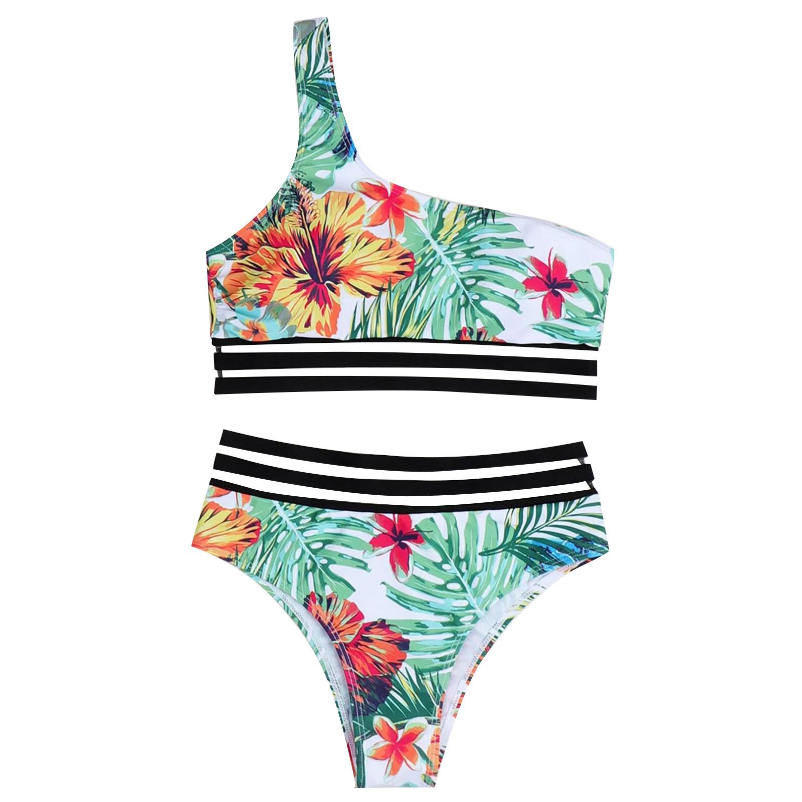 

Модный женский сексуальный пляжный купальник с открытой спиной и принтом, бикини, купальник, разделенный купальник M жёлтый