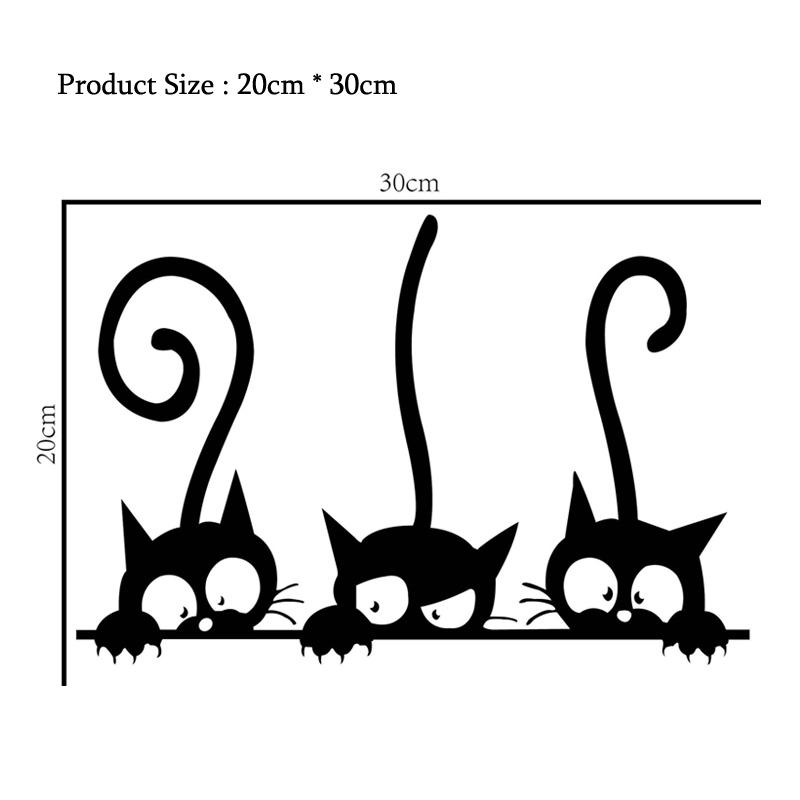 Three Funny Cats Wall Sticker Home Decor Kids Room Living Room Background Decoration Mural Art Decals Cute Animal Stickers