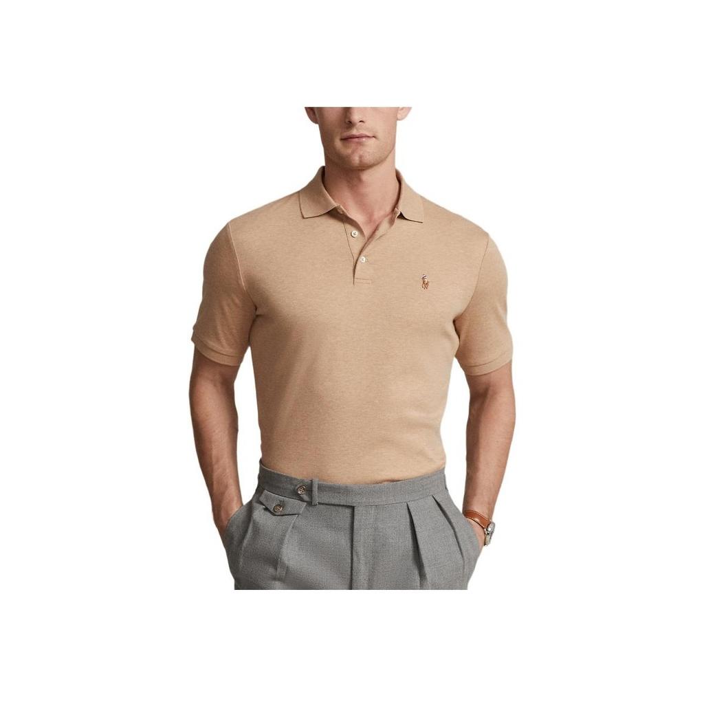 Polo Ralph Lauren Solid Color Logo Embroidered Short Sleeve Polo Shirt Men Tops Brown MNPOKNI1N822777-260