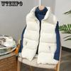Gilet Imbottito Corto in Cotone Ispessito Caldo da Donna Top di Alta Qualità Senza Maniche Cappotto Collo Alto Slim per Ufficio Nuova Moda Autunno Inverno
