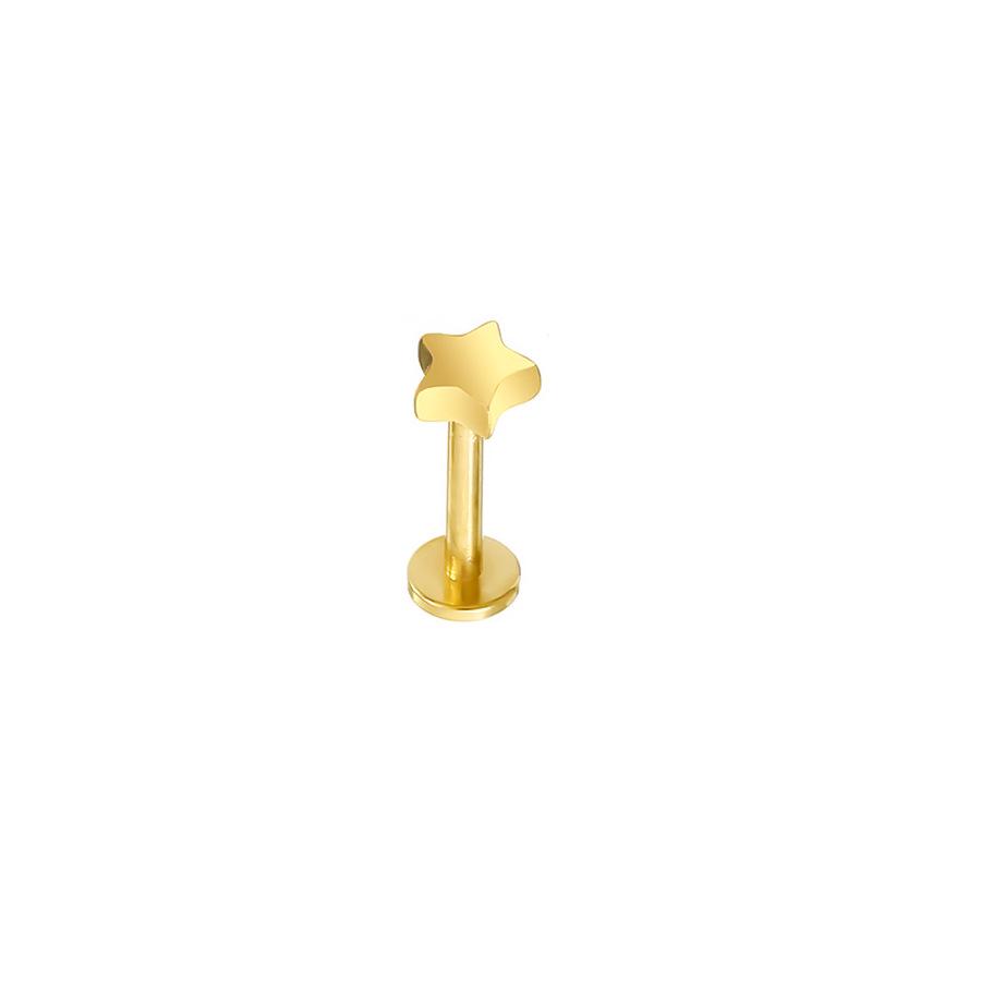 Ferskenhjerte Måne & Stjerne Titan Leppepiercing - G23, 1,2 mm Tykkelse, 6/8/10 mm Lengde