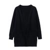 Damenmode - Farbiger übergroßer Strickcardigan mit Tasche, langer Pullover, Freizeitjacke