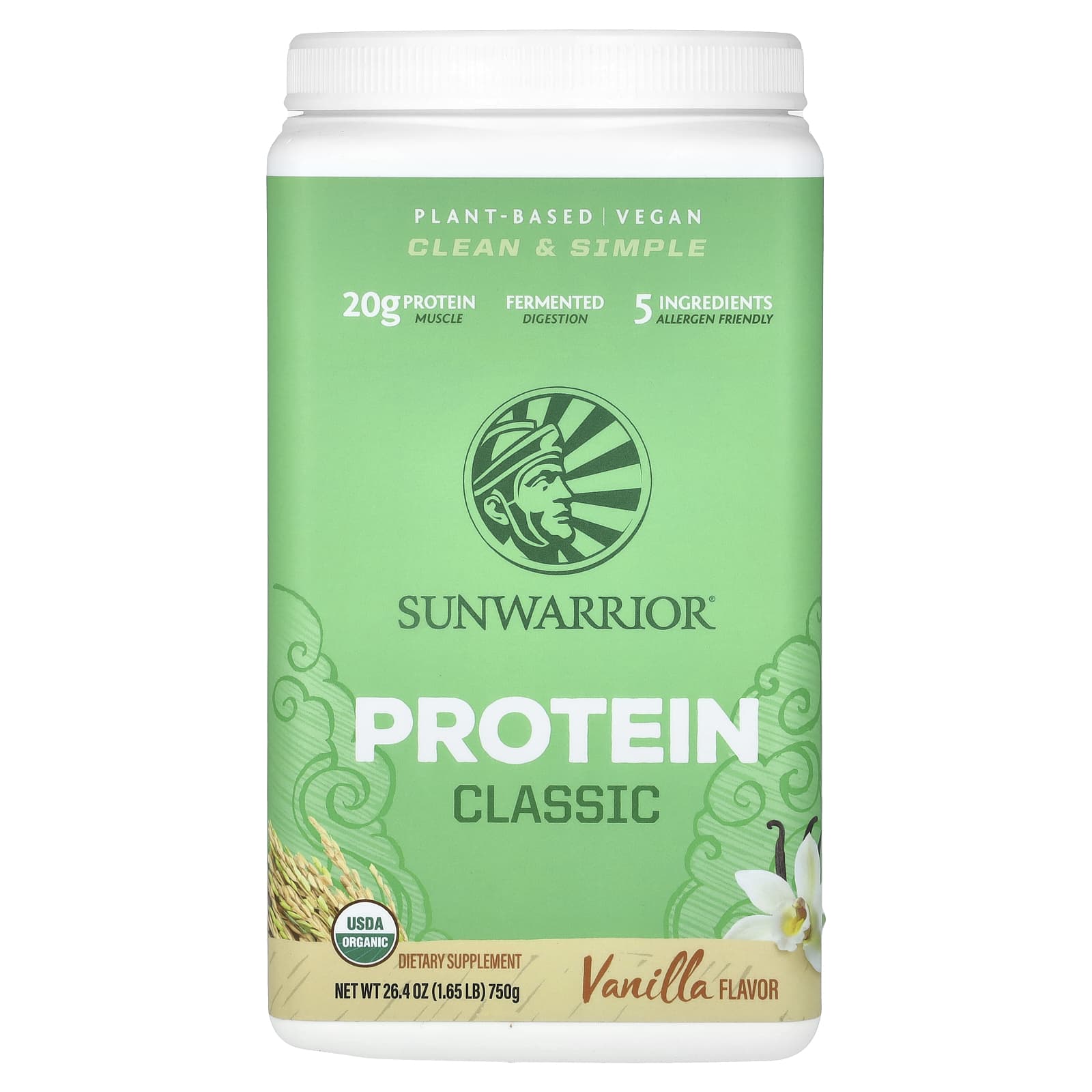 

Sunwarrior, Classic Protein, Vanilla, 1.65 lb (750 g)