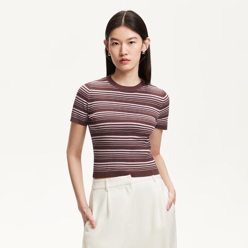 

Женский полосатый укороченный вязаный топ VEROMODA S