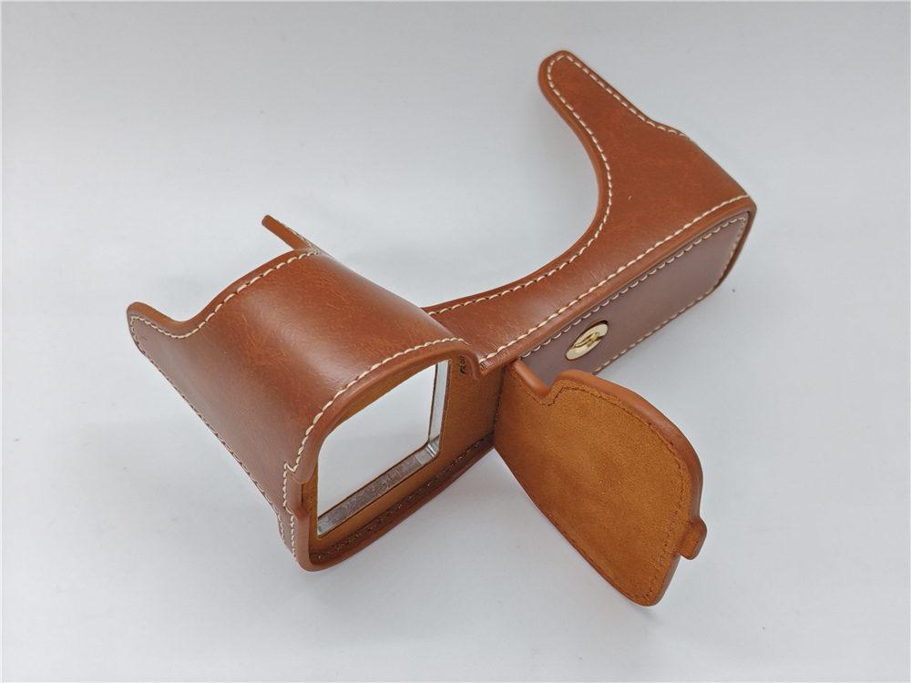 PU Leather Camera Half Case for Sony A7M4 A7R4 A7R5 Bottom Opening Body Cover