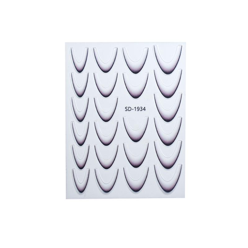 Gradient French Nail Stickers: Durable, Solid Black, White, Burgundy Nail Art Stickers - Trendy Celebrity Style