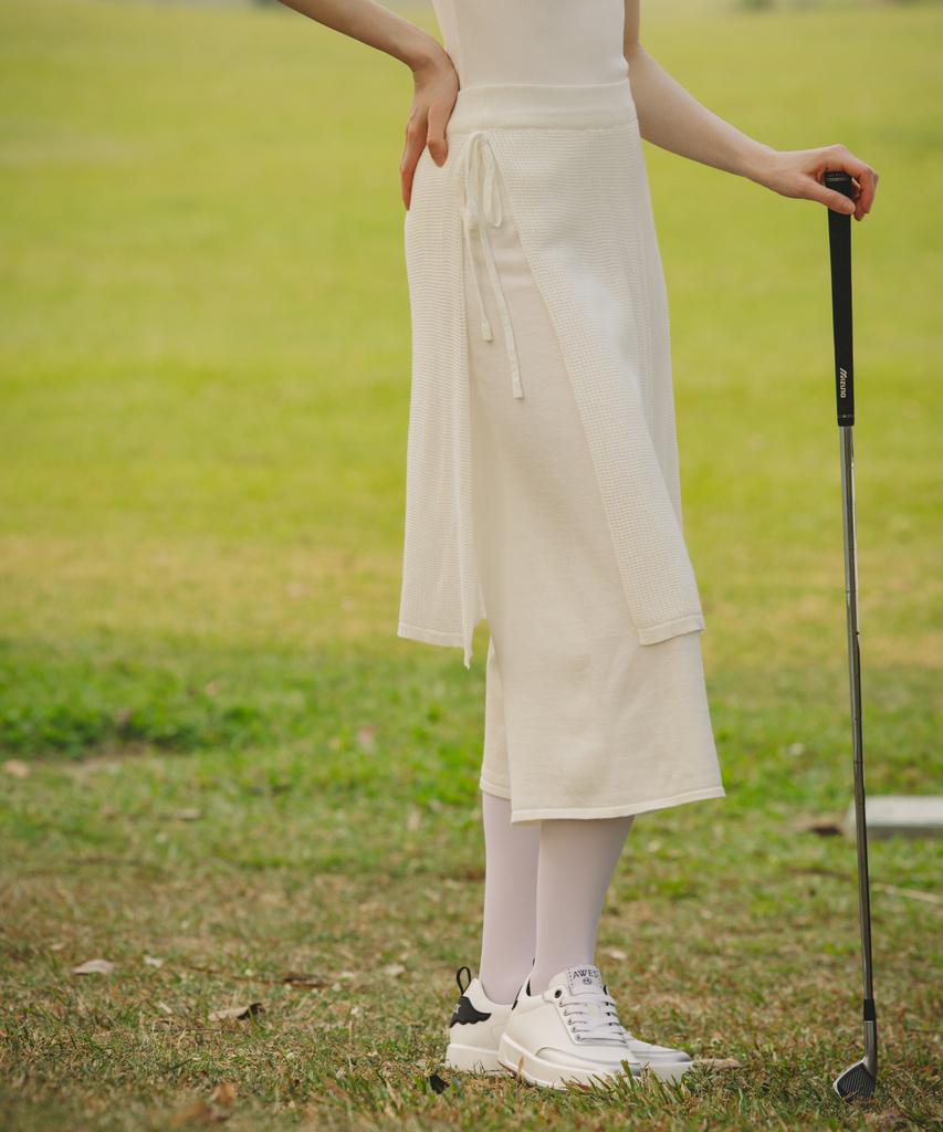 OBER GOLF Knit Wrap Layered Half Pants (Ivory)