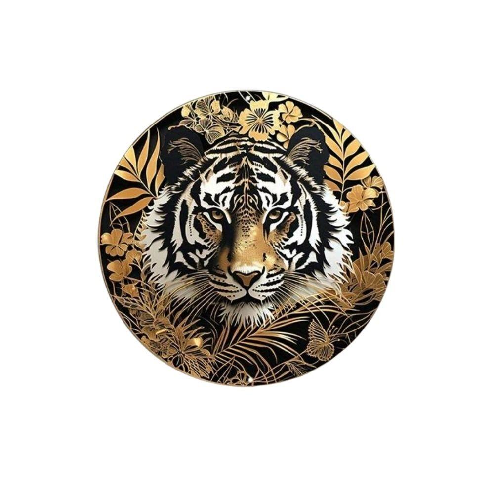 Винтажная круглая маска с венком Алюминиевая художественная панель 20х30см