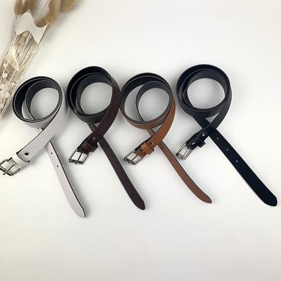 1 ceinture en cuir de 100 cm avec boucle en métal pour pantalon, ceinture décorative, accessoires pour vêtements