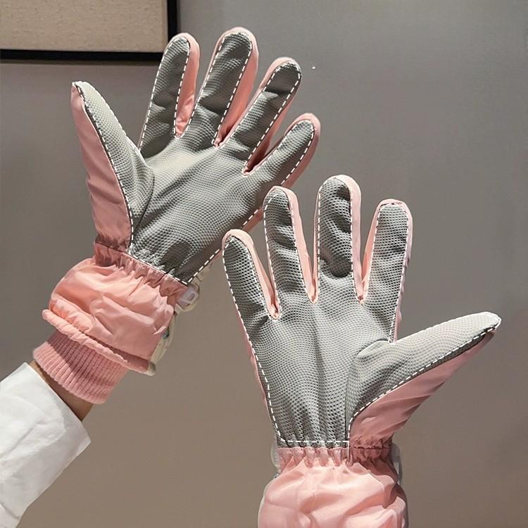 Plush Gloves for Women Winter Thickened with Fur Warm Riding Gloves Cold and Windproof Anti Slip Gloves Touch Screen Gloves Skiing Teddy Bear Gloves